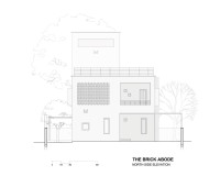 The Brick Abode - North Side Elevation - Alok Kothari Achitects
